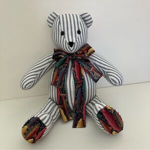 Handcrafted Bear with a Fishing Pattern